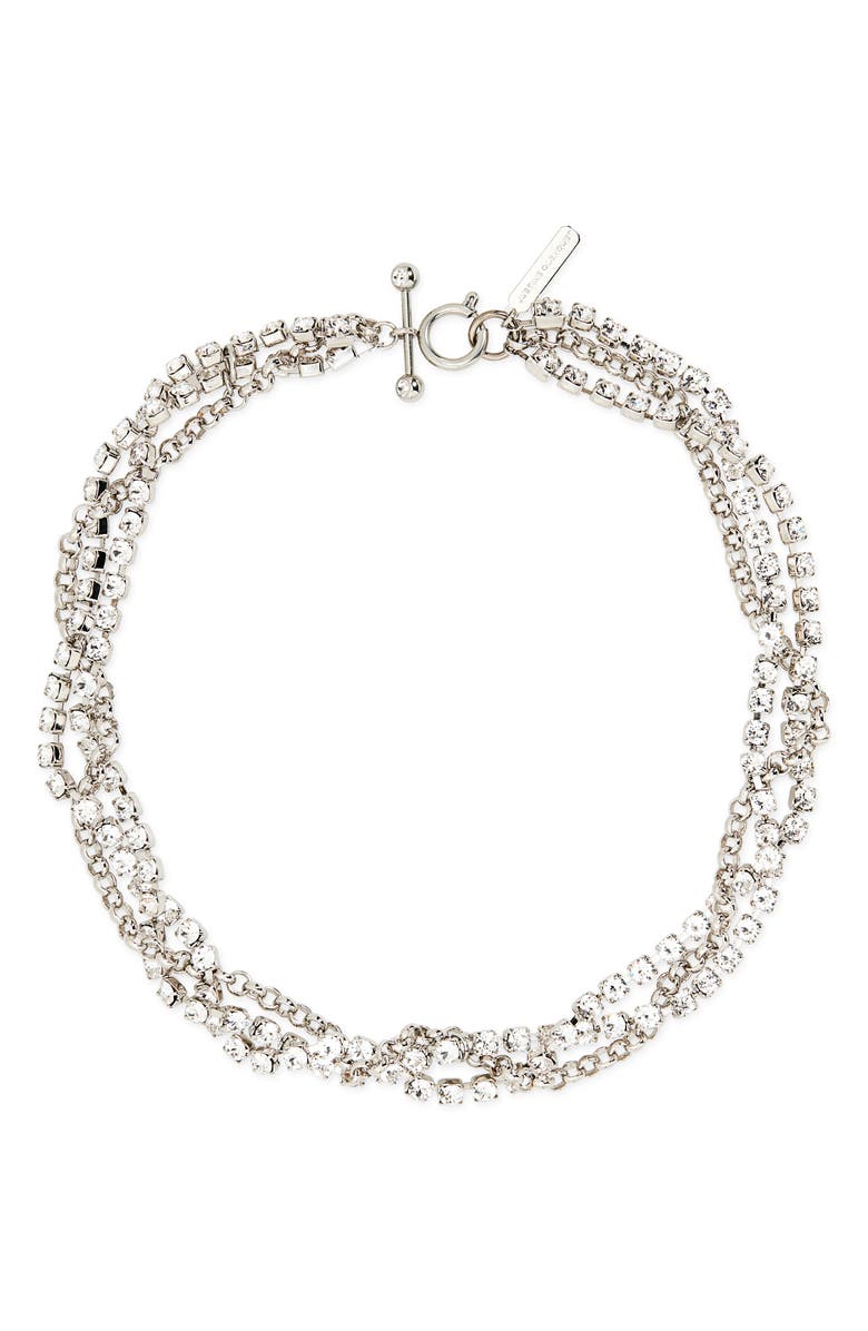 Justine Clenquet Liv Crystal Choker, Main, color, Palladium
