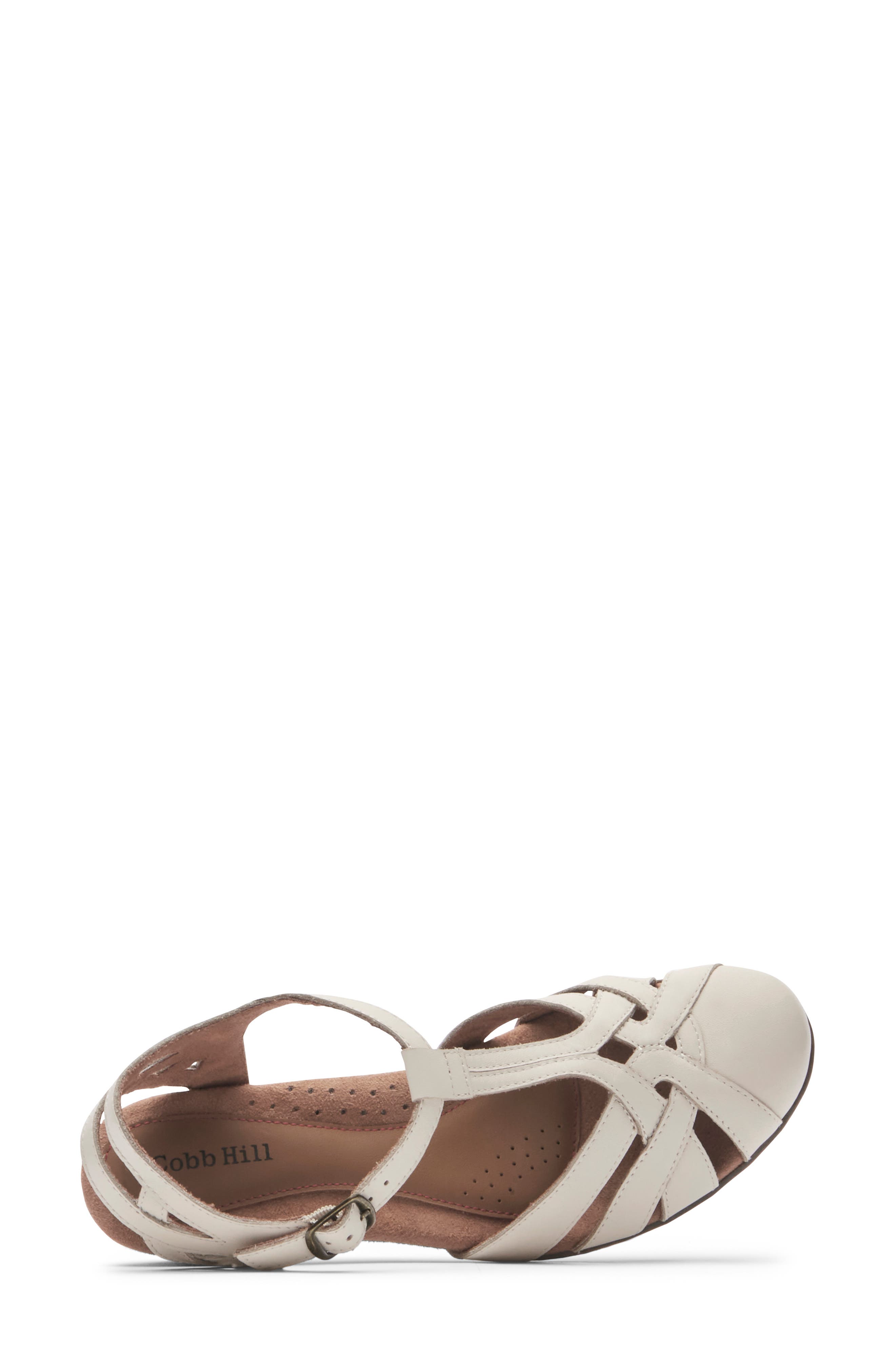 Rockport Cobb Hill Aubrey Block Heel Fisherman Sandal, Alternate, color, Cream