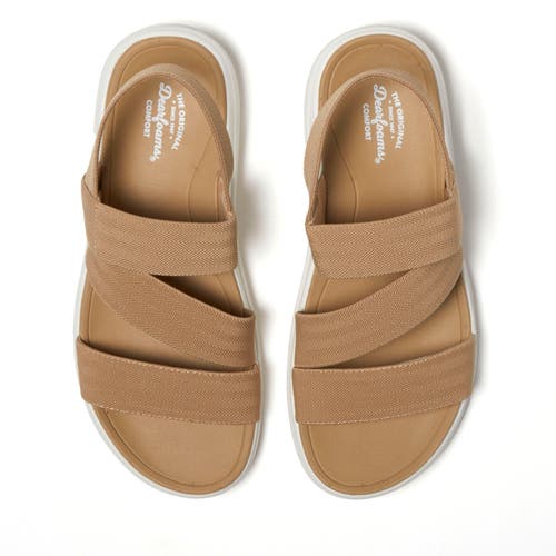 Dearfoams Emilia Elastic Gore Strappy Sandal In Khaki