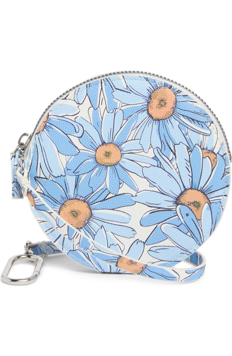 MUNDI SMALL LEATHER GOODS Ashley Floral Wristlet Clutch, Main, color, Daisyland
