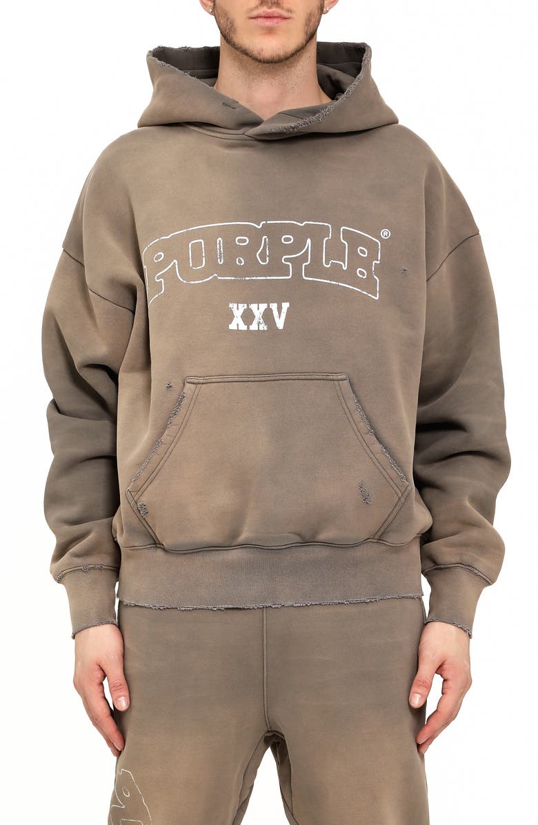 PURPLE BRAND Heavyweight Graphic Hoodie, Main, color, Grey