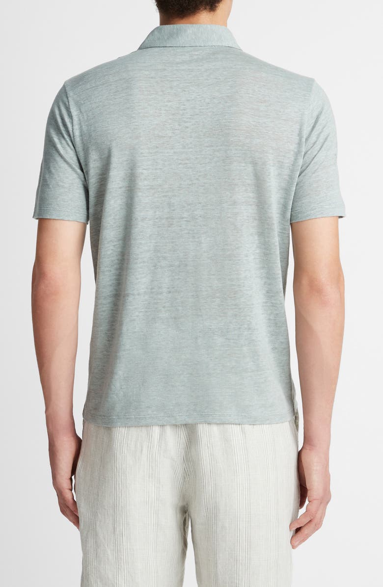 Vince Slub Linen Polo, Alternate, color, Ceramic Blue