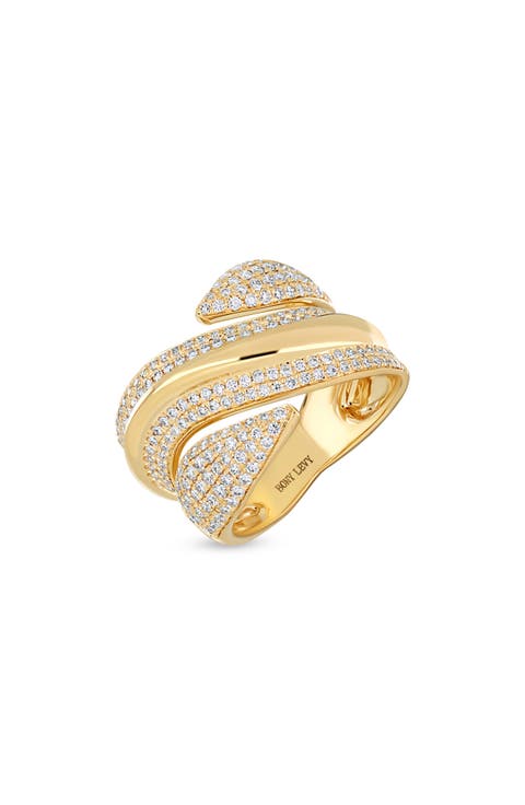 Cleo 18k Gold Diamond Wrap Statement Ring