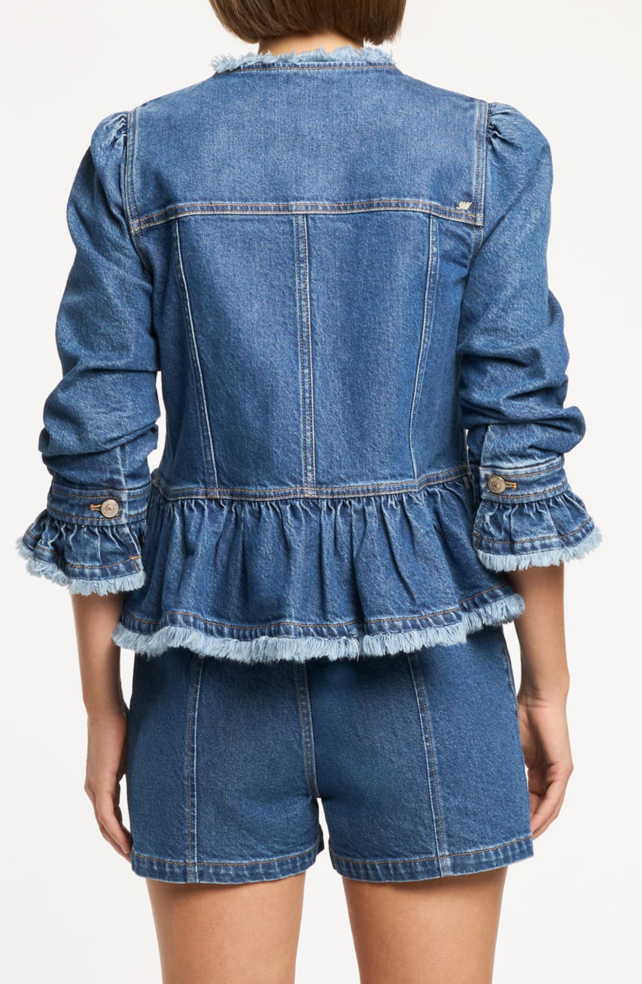 Frieda Peplum Detail Denim Jacket - image 2