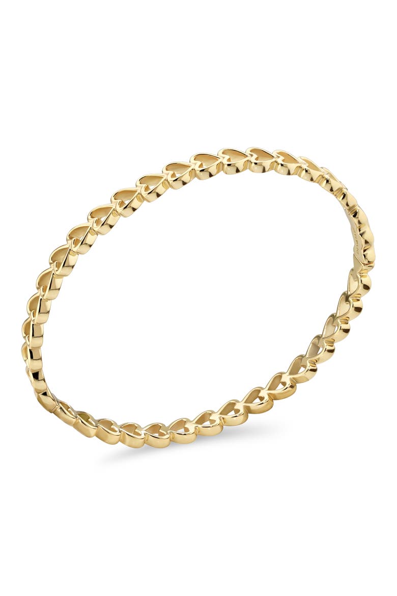 Open Heart Bangle Bracelet, Alternate, color, GOLD