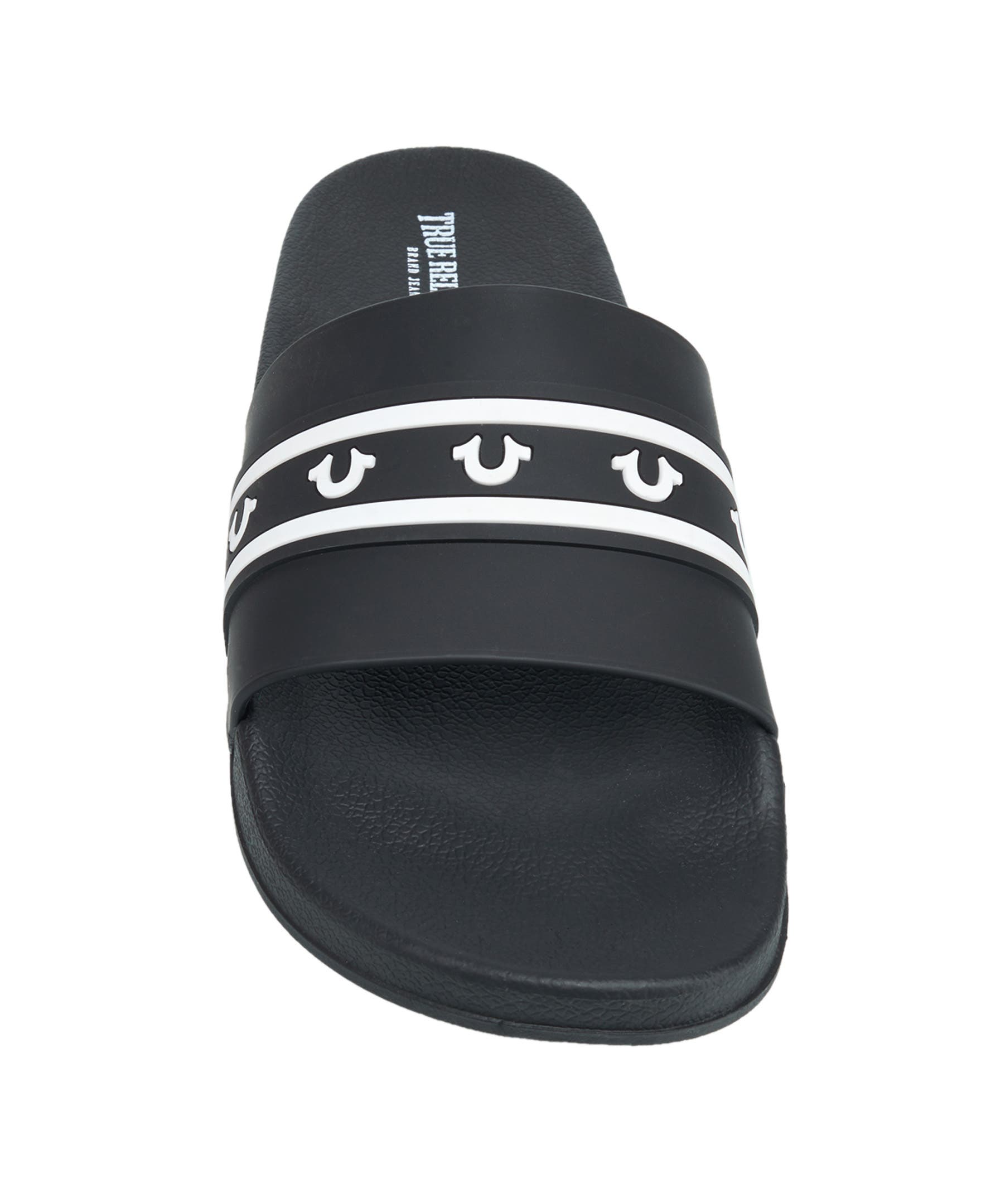 True Religion Snoop Colorblock Logo Pool Slide, Alternate, color, Black