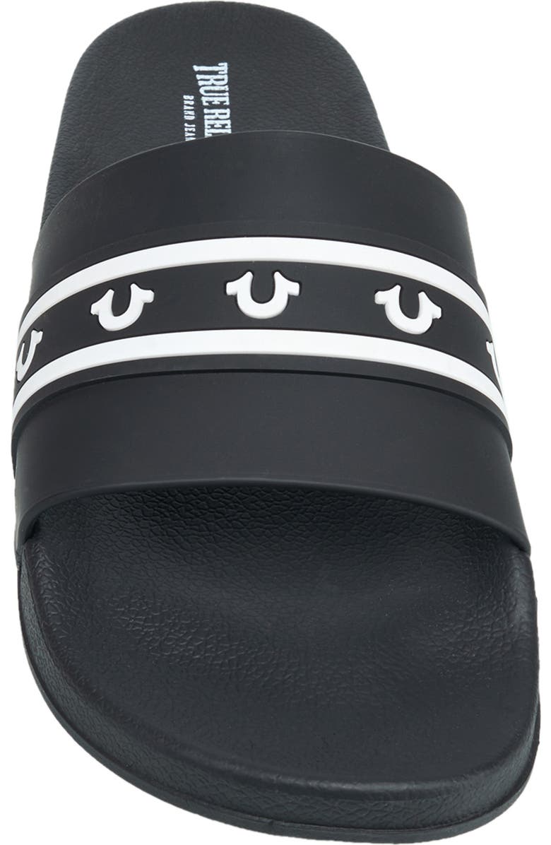 True Religion Snoop Colorblock Logo Pool Slide, Alternate, color, Black