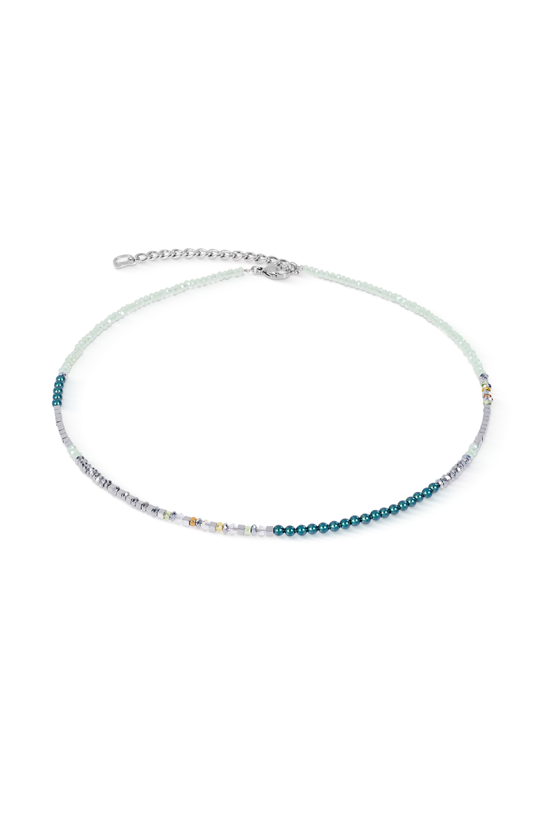 Necklace Fusion Offset Graphic grey-black, Main, color, Green Petrol