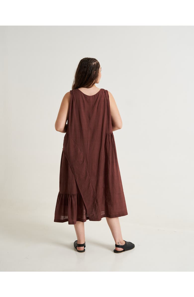 World of Crow Cocoa Brown Pleated Twirl Dress, Alternate, color, 