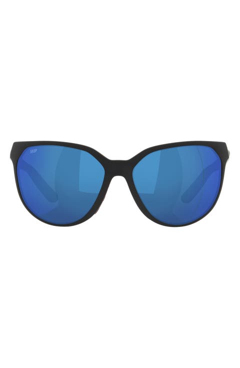 Mayfly 58mm Mirrored Polarized Round Sunglasses