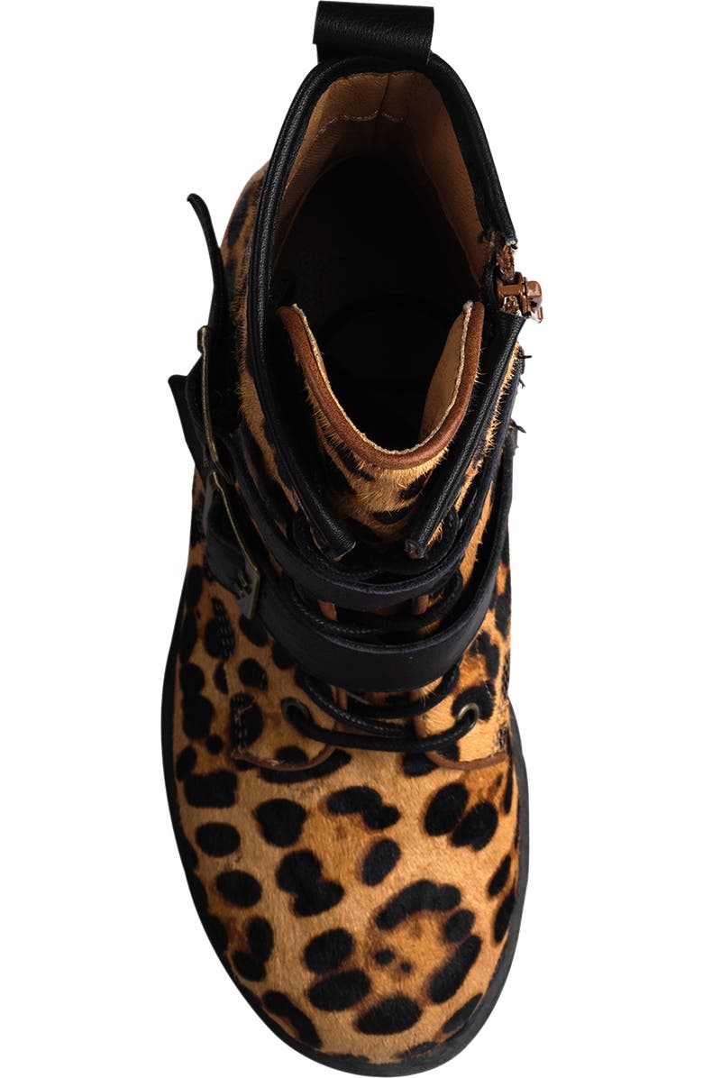 Candie's Stanza Lug Sole Moto Bootie, Alternate, color, Leopard Multi
