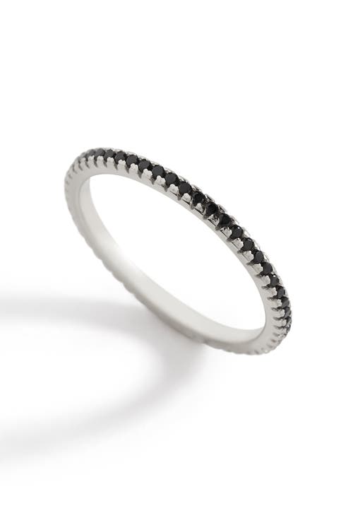 Mint & Lily Black Diamond Eternity Stacking Ring In Silver