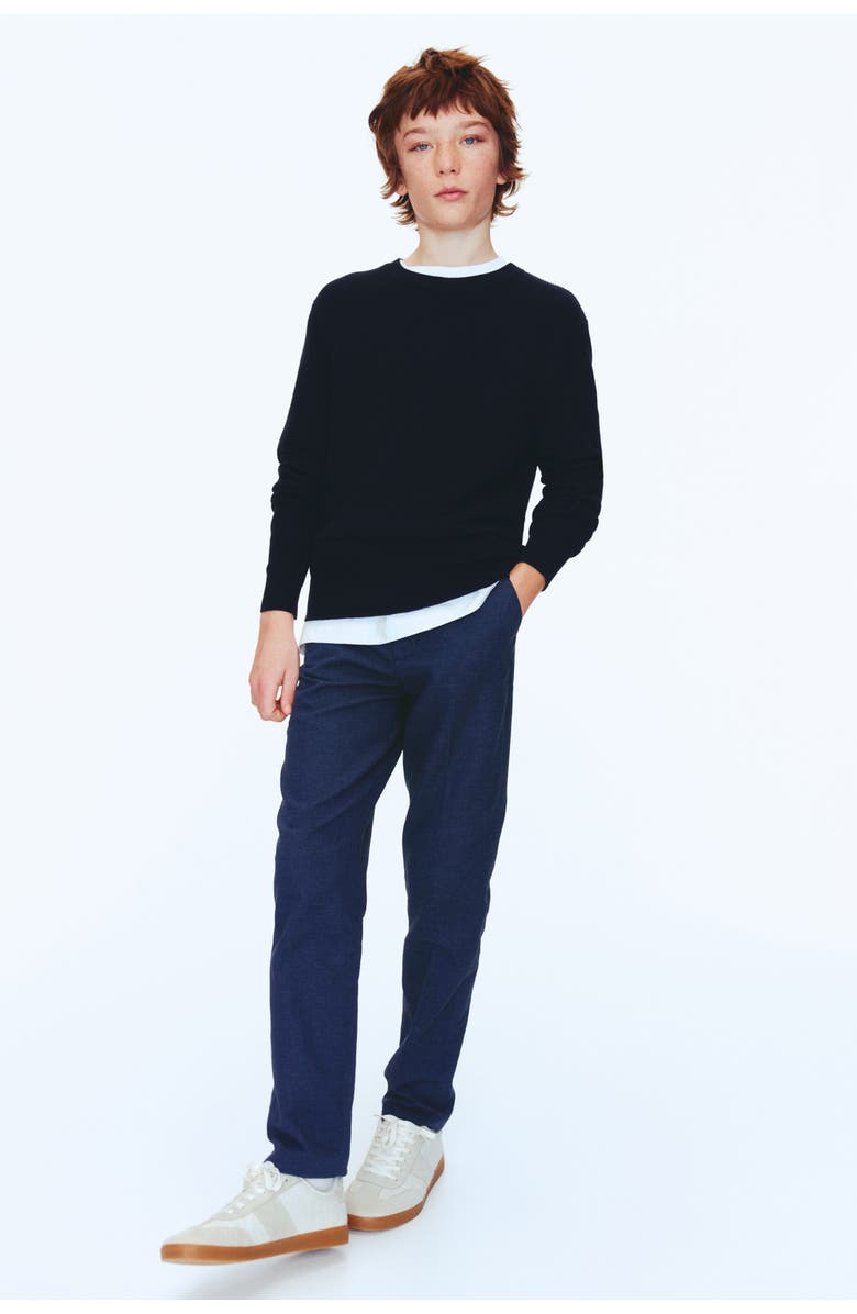 H&M Tailored Trousers, Alternate, color, Navy Blue