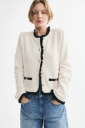 H&M Bouclé-knit Jacket With Fringe