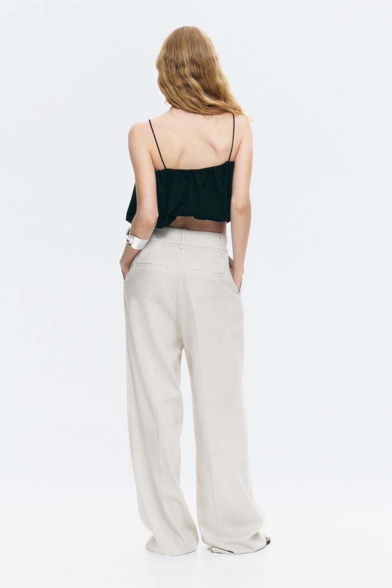 Wide Tailored Trousers, Alternate, color, Light beige