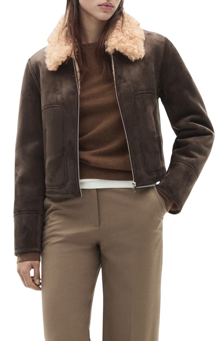 MANGO Faux Shearling Jacket, Main, color, 
