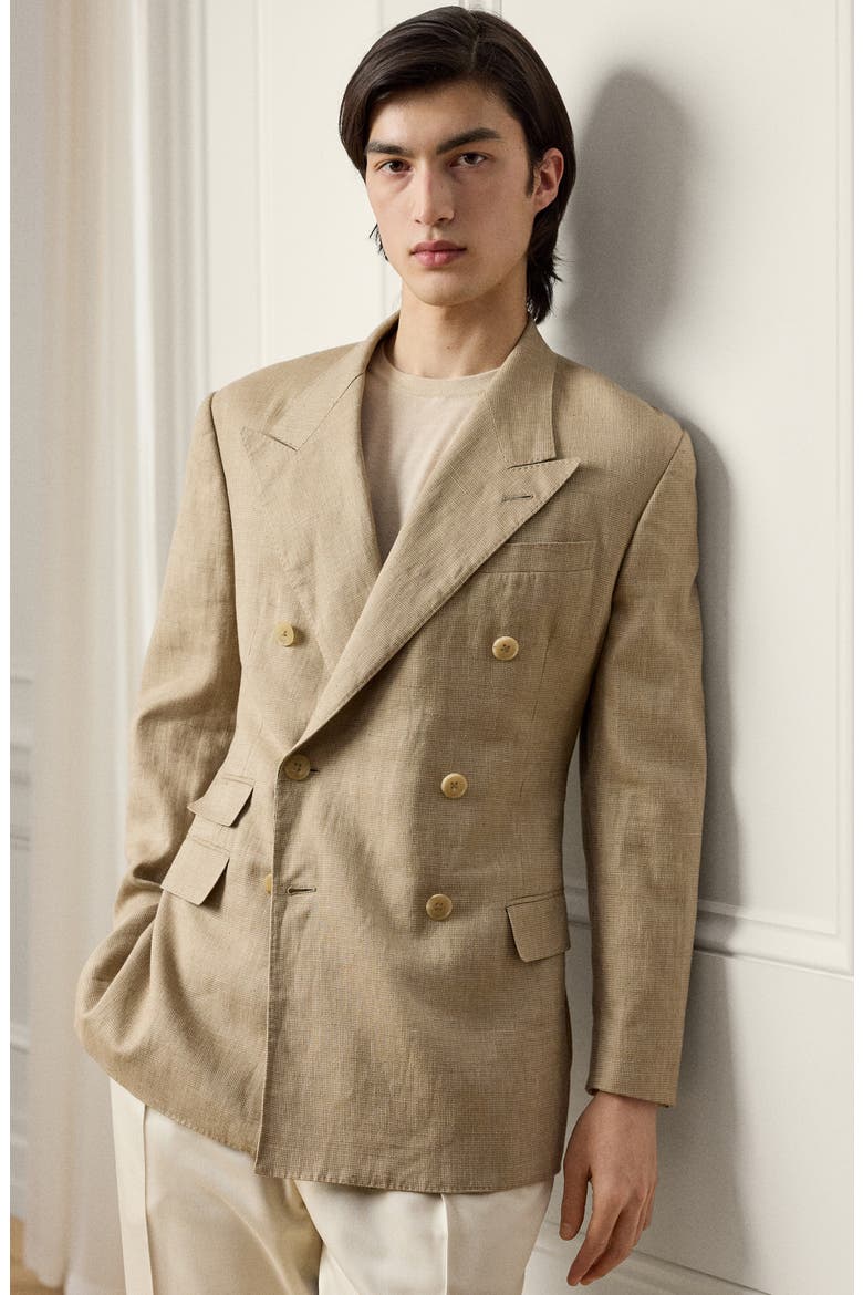 Glenn Hand-Tailored Suit Jacket, Alternate, color, KHAKI MULTI