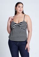 ELOQUII Striped Sweetheart Tank