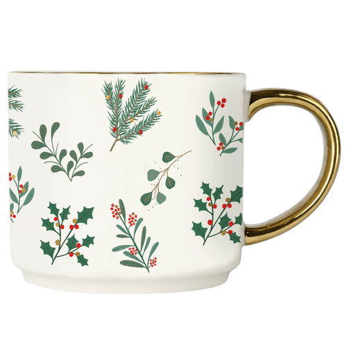 Sweet Water Decor Gold Handle Holiday Coffee Mug In Multi