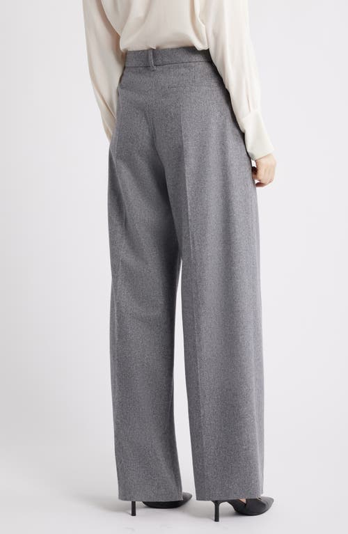 Hugo Boss Boss Tiana Pleat Wide Leg Pants In Gray