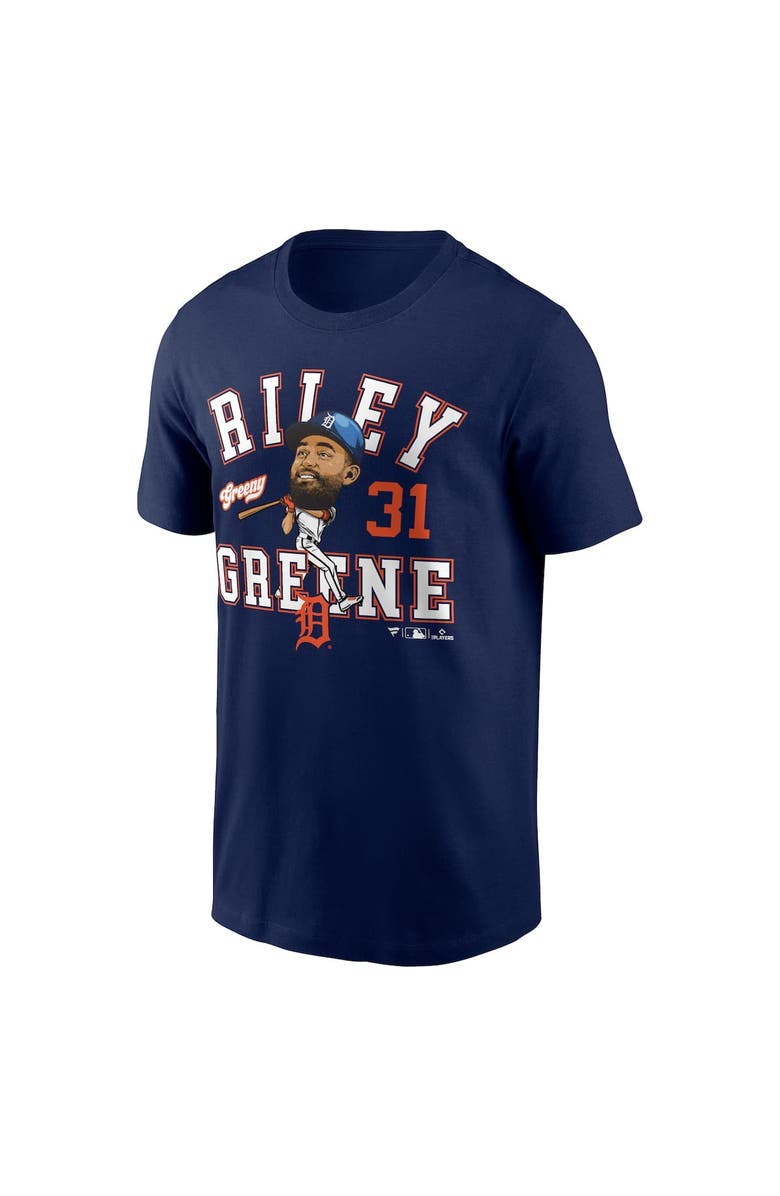 FANATICS Men's Fanatics Riley Greene Navy Detroit Tigers Hometown Caricature T-Shirt, Alternate, color, Navy