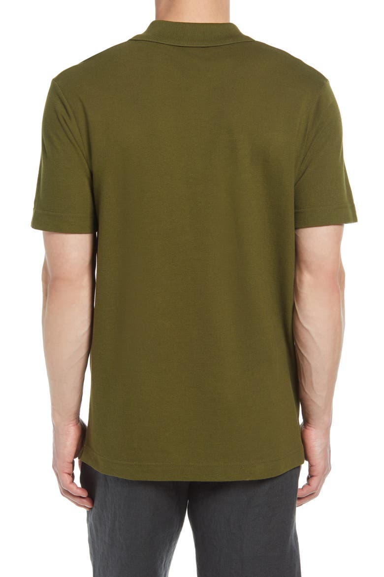 Paul 3463 Piqué Johnny Collar Polo, Alternate, color, ARMY
