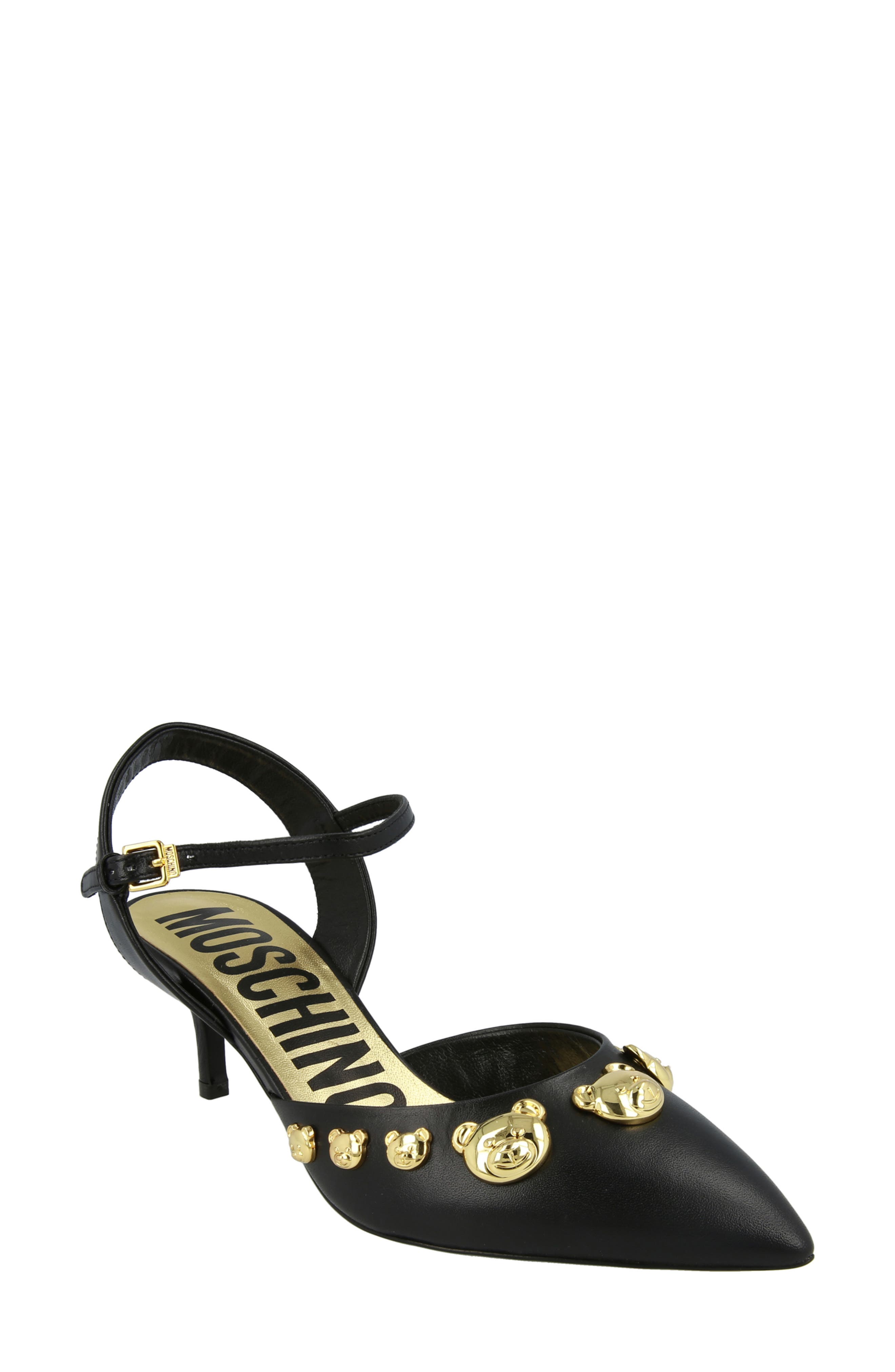 Moschino Teddy Bear Stud Kitten Heel Pump
