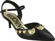Moschino Teddy Bear Stud Kitten Heel Pump