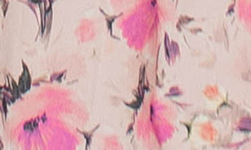 Popatu Floral Print Dress In White/pink