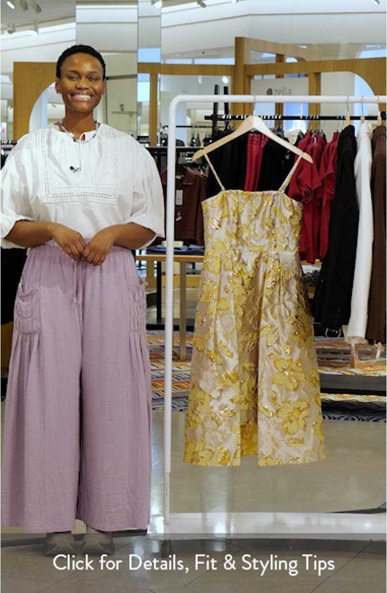 Metallic Floral Brocade Cocktail Dress, sales video thumbnail