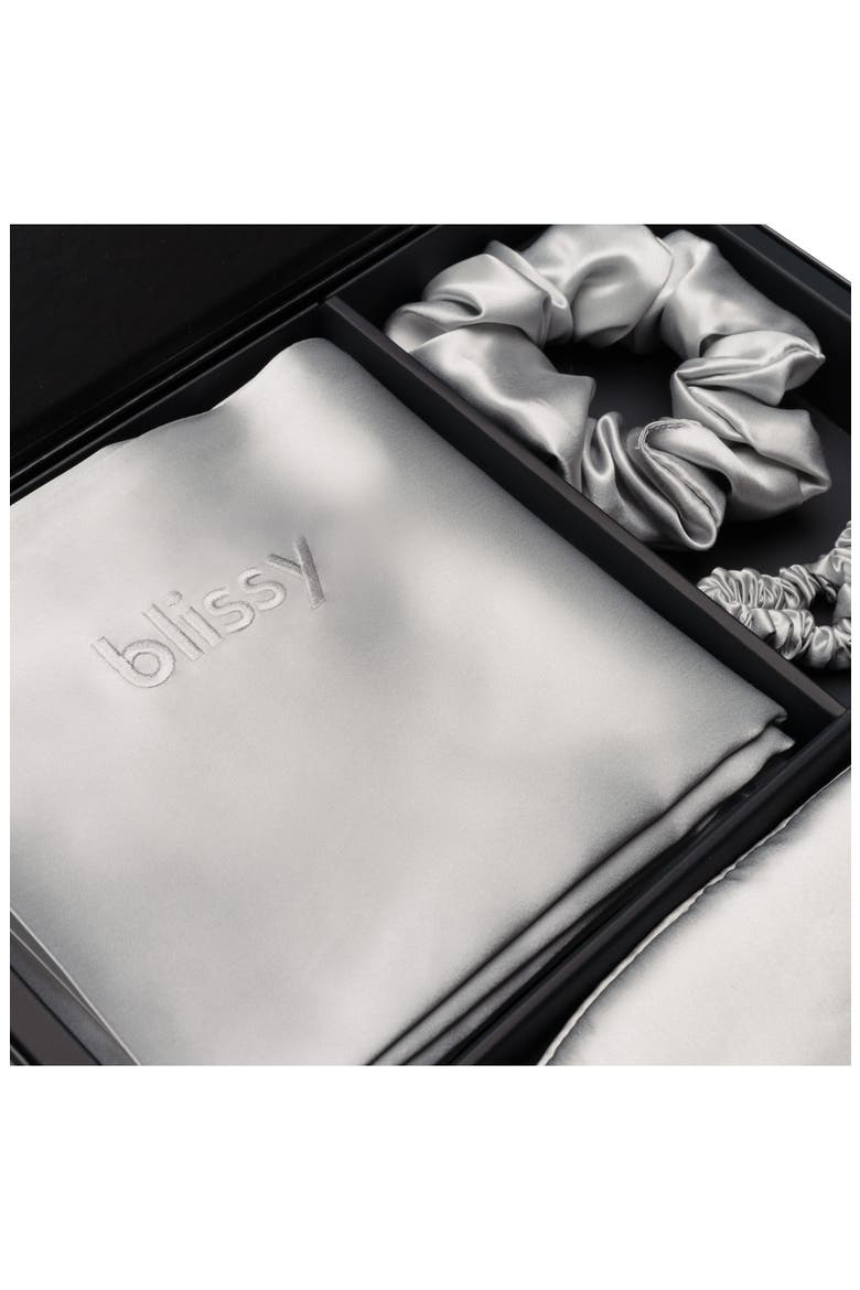 Dream 4-Piece Mulberry Silk Set, Alternate, color, METALLIC SILVER