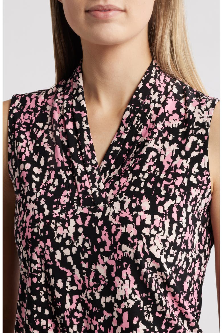 Abstract Print Triple Pleat Sleeveless Top, Alternate, color, ANNE BLACK MULTI