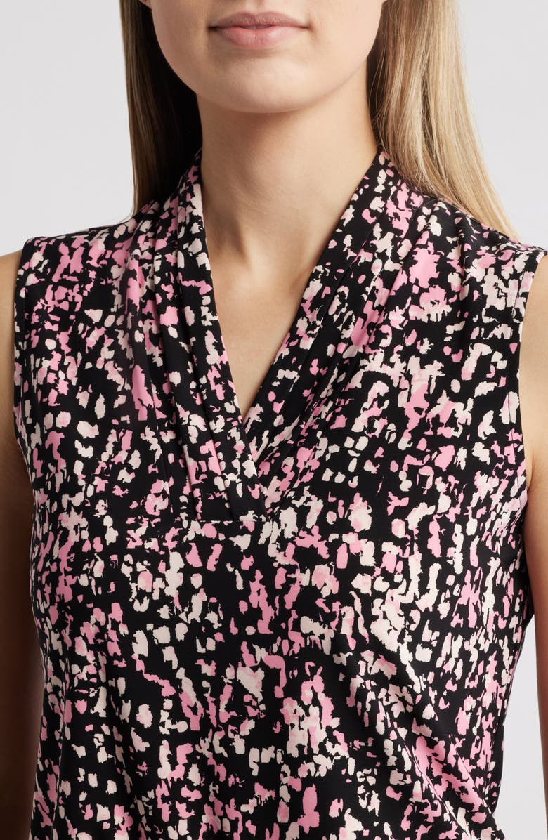 Anne Klein Abstract Print Triple Pleat Sleeveless Top, Alternate, color, 