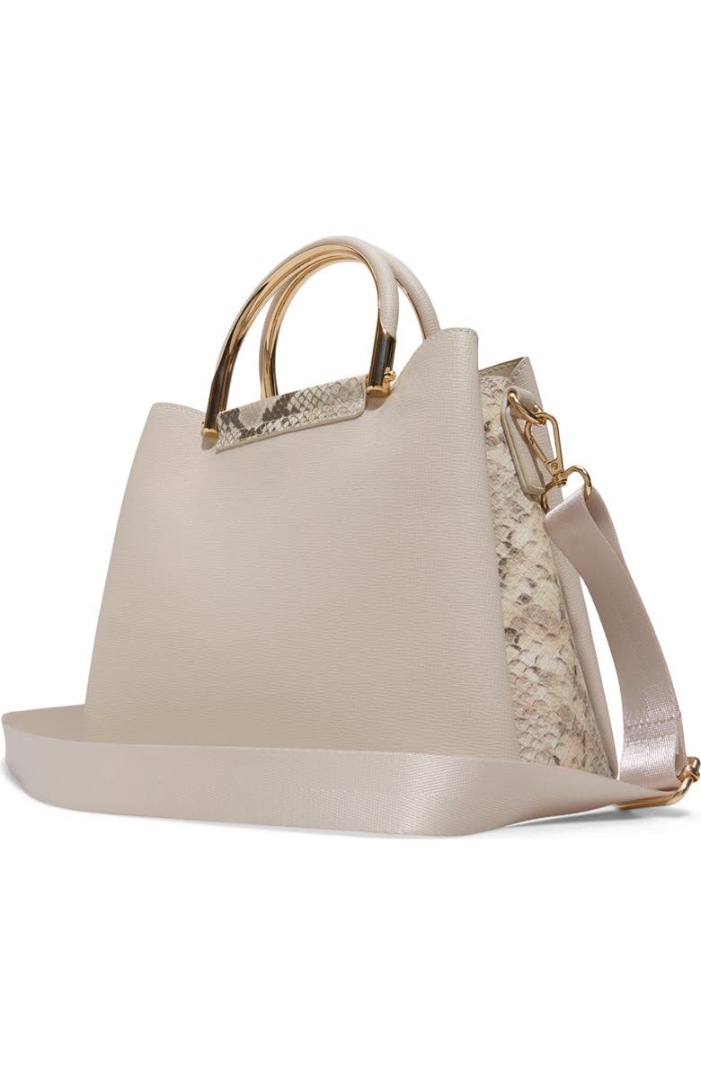 ALDO Cloenaa Faux Leather Satchel, Alternate, color, Taupe