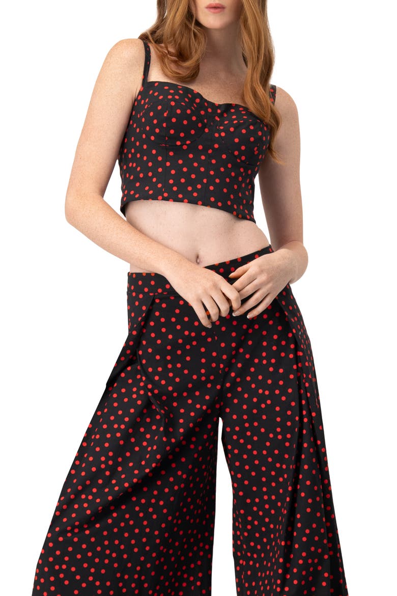 Polka Dot Bustier, Alternate, color, Black