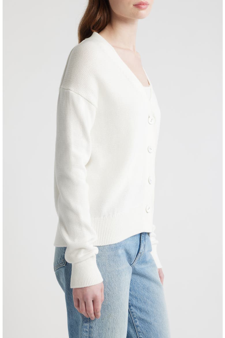 Button-Up Cotton Wrap Cardigan, Alternate, color, WHITE COTTON KNIT
