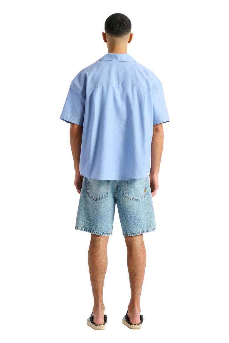 Vintage Shirt in Herringbone Poplin, Alternate, color, blue