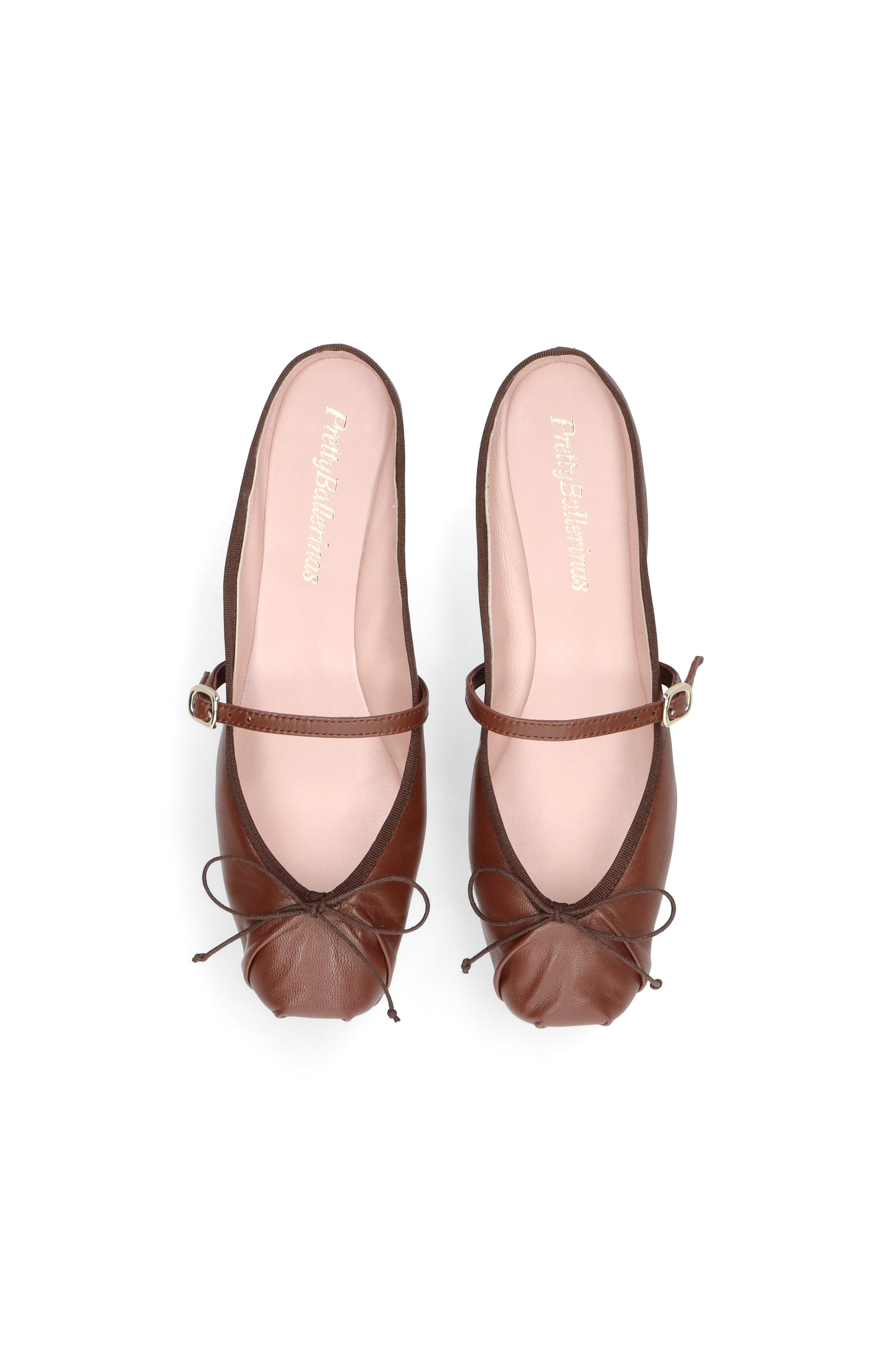 Pretty Ballerinas Square Toe Ballet Slide, Main, color, Brown