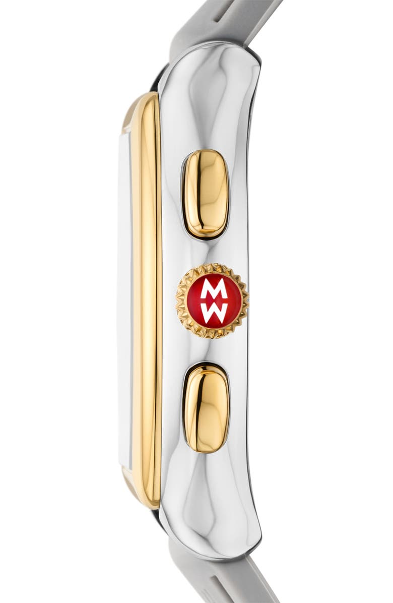 MICHELE Releve Sport Silicone Strap Watch, 45mm, Alternate, color, Grey