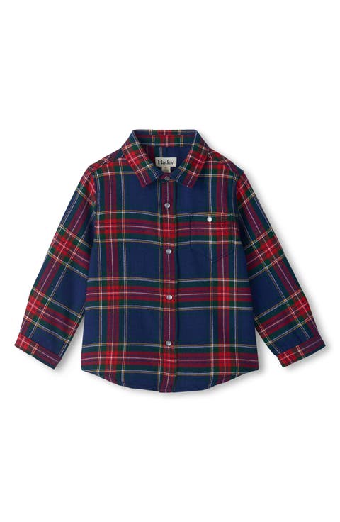 Holiday Plaid Button-Up Shirt