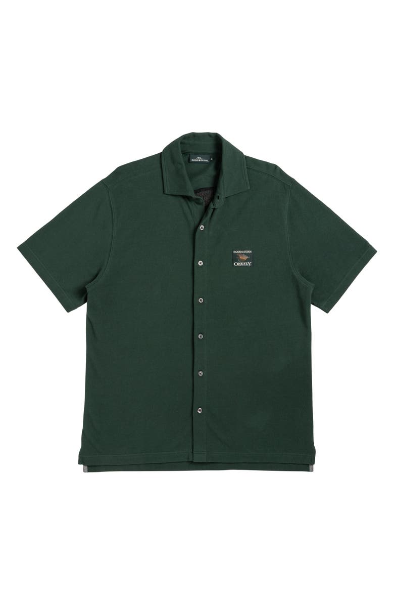 Rodd & Gunn Rusty Spinner Knit Short Sleeve Button-Up Shirt, Alternate, color, Forest