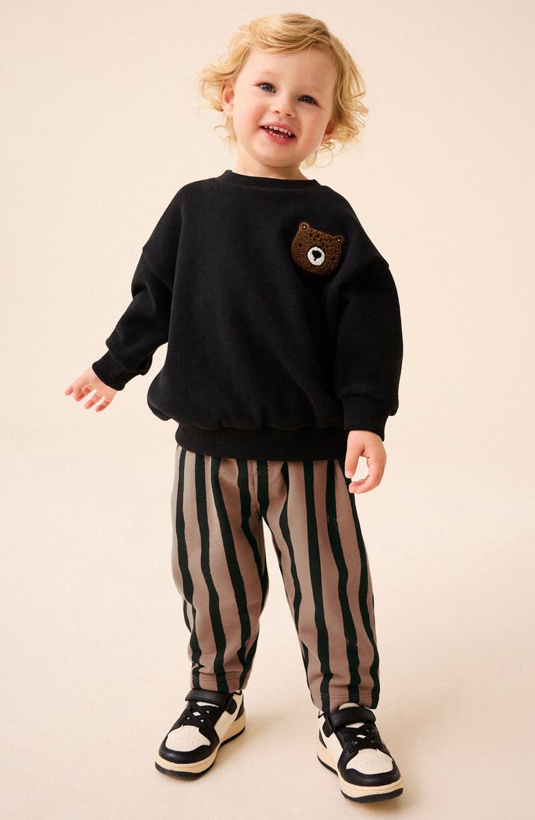 NEXT Kids' Vertical Stripe Cotton Sweatpants, Alternate, color, Brown