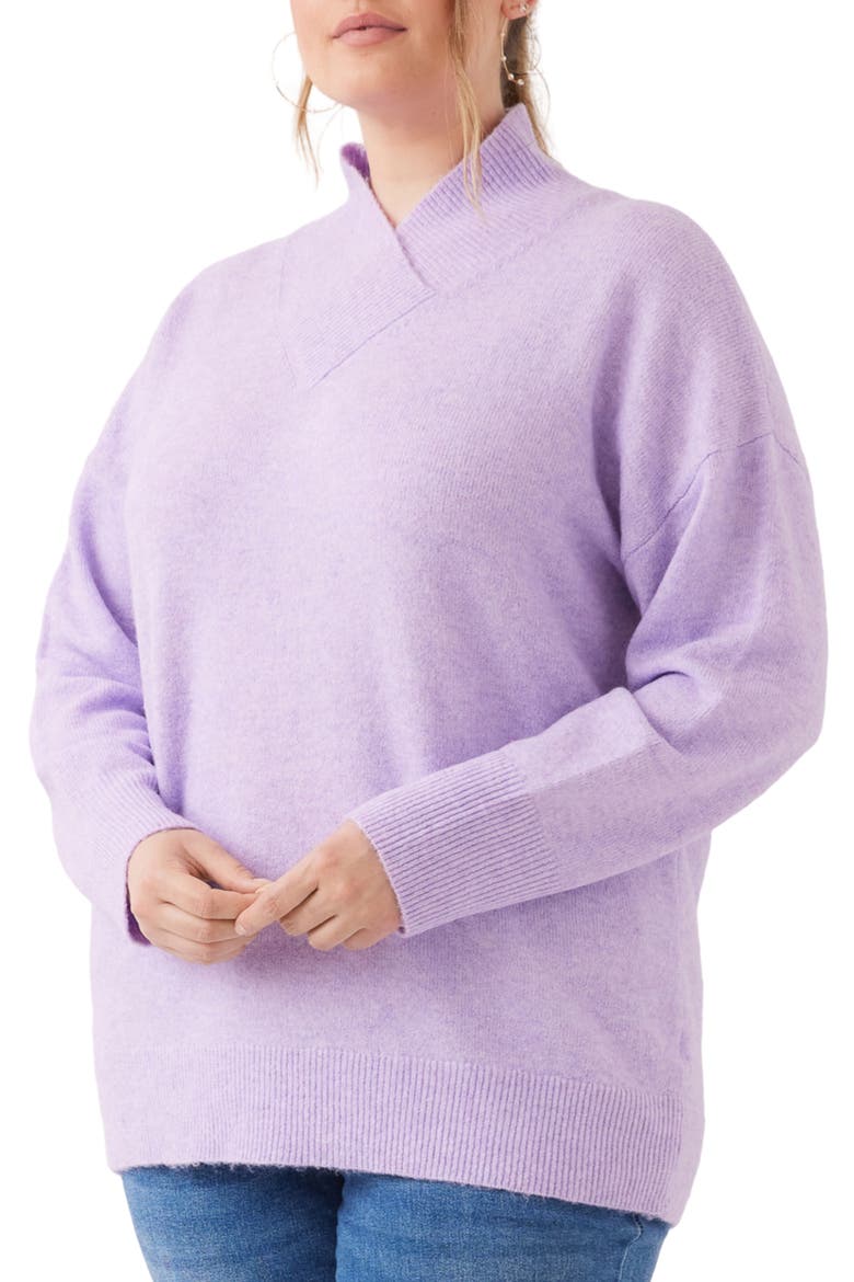 Shawl Collar Sweater, Alternate, color, LAVENDER