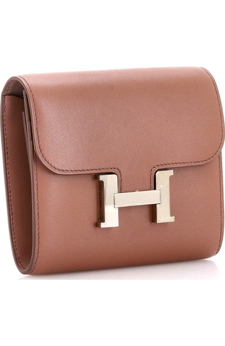 Pre-Owned Hermes Constance Wallet Tadelakt Compact, Alternate, color, Griolet
