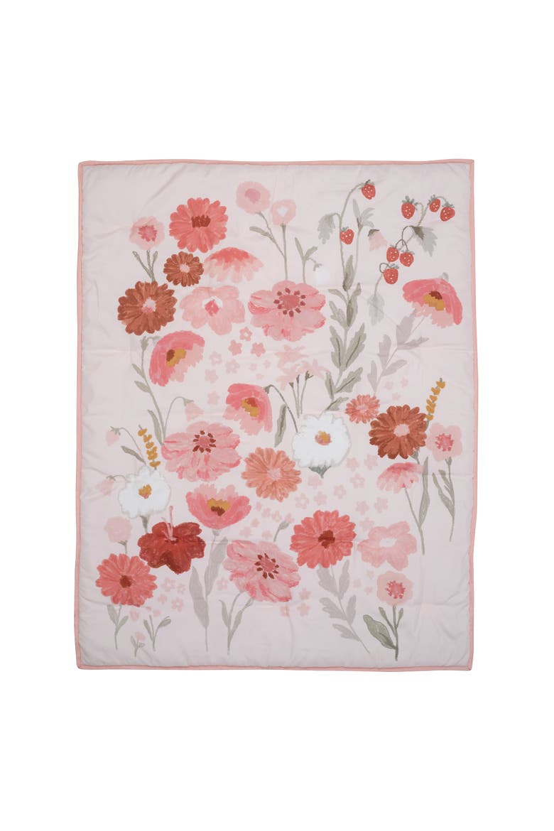 Flower Power 3-Piece Floral Baby Nursery Crib Bedding Set, Alternate, color, Pink