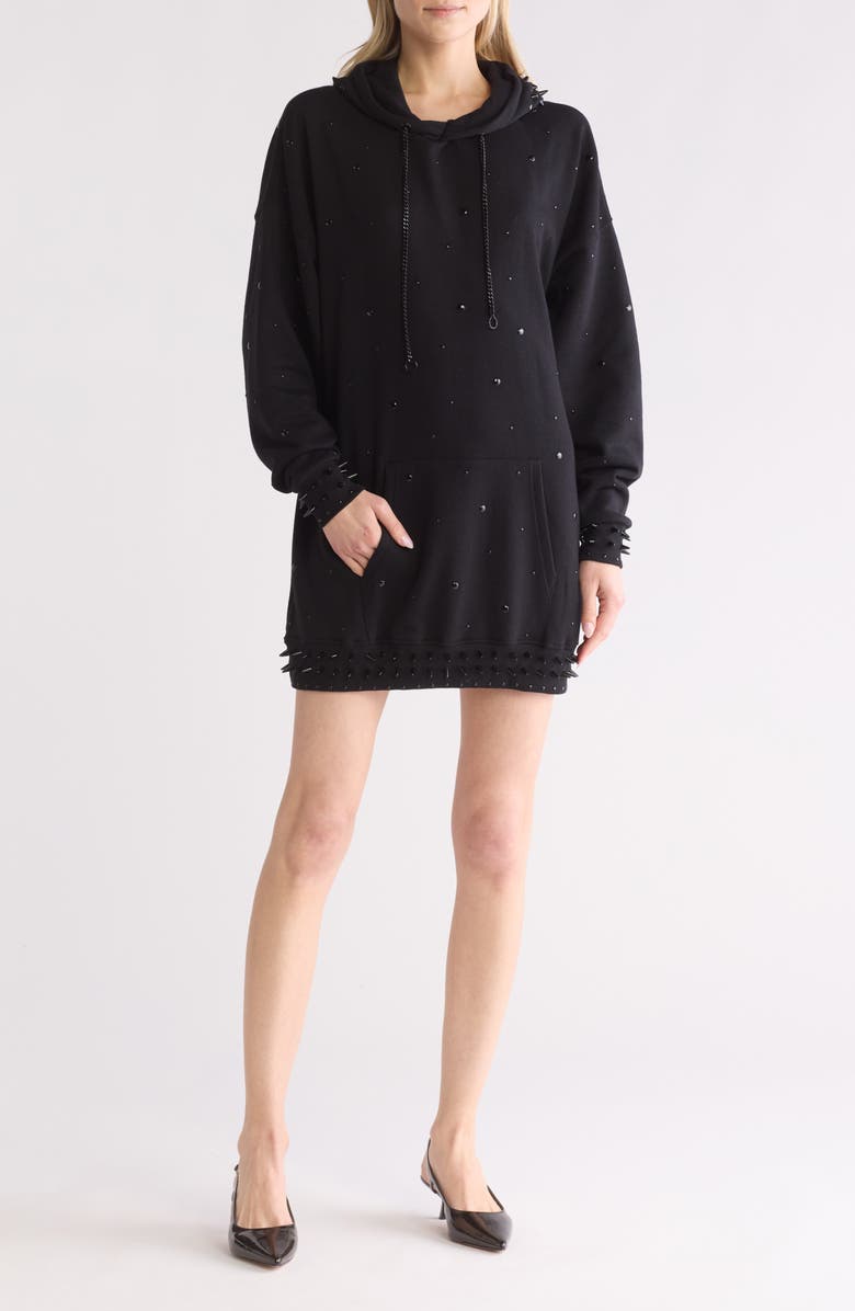 Rebecca Minkoff Downtown Oversize Studded Sweatshirt Dress, Main, color,