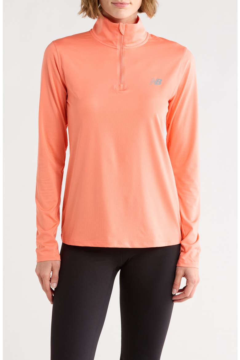 Quarter Zip Performance Pullover, Main, color, RED FLARE