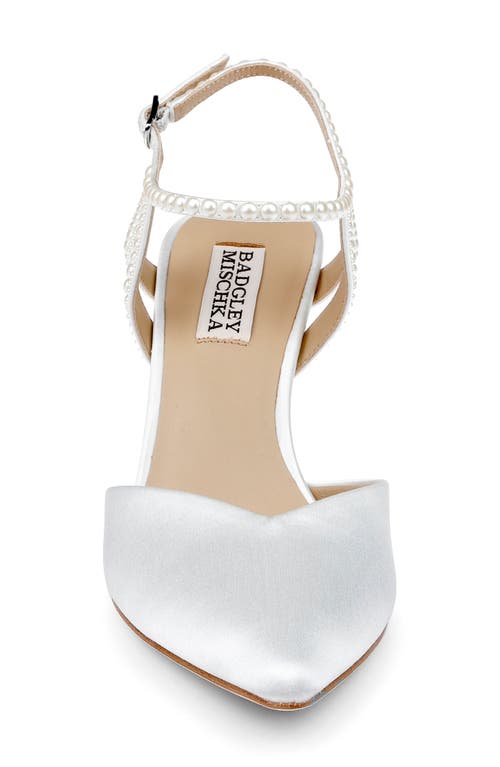 BADGLEY MISCHKA BADGLEY MISCHKA COLLECTION DESTINEE ANKLE STRAP POINTED TOE PUMP 
