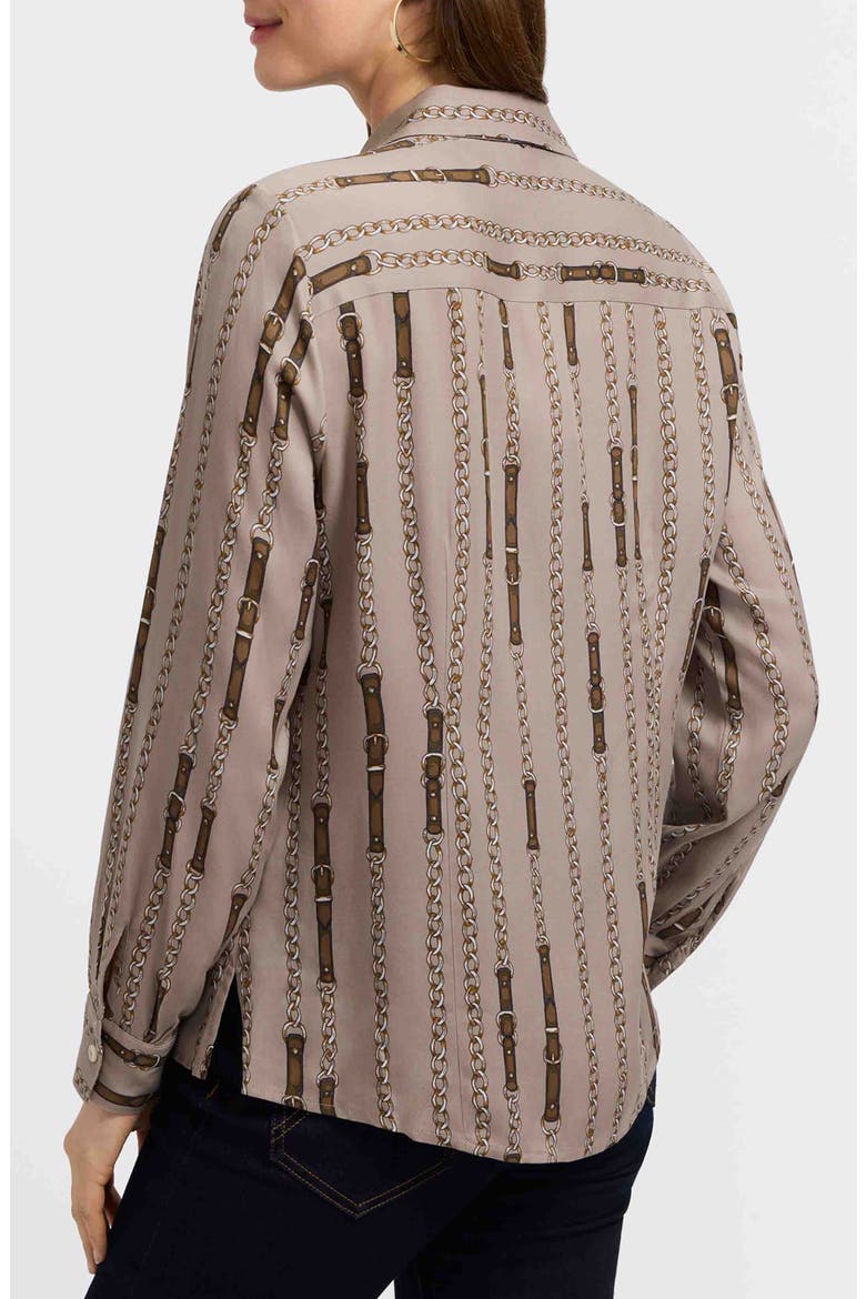 Luna Chain Stripe Button-Up Shirt, Alternate, color, BROWN MULTI