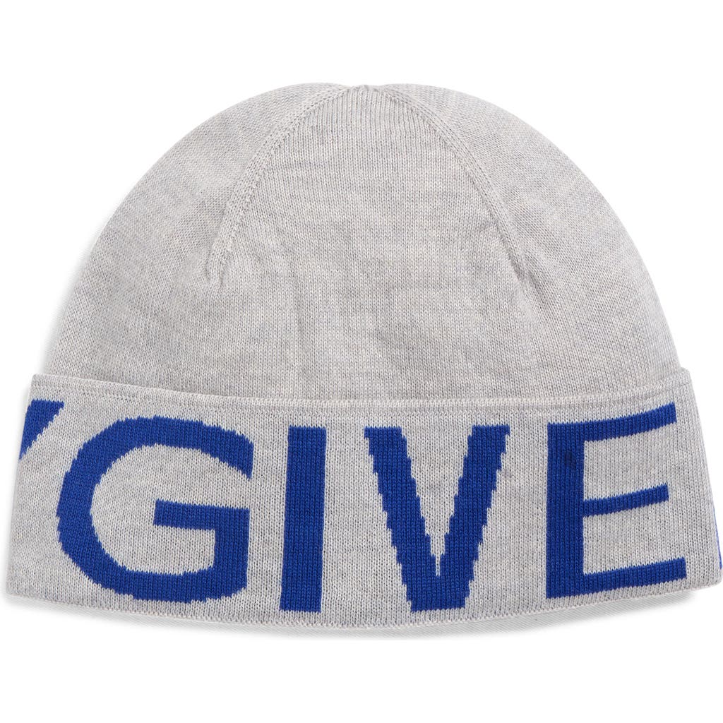 Givenchy Logo Cuffed Beanie In Gray